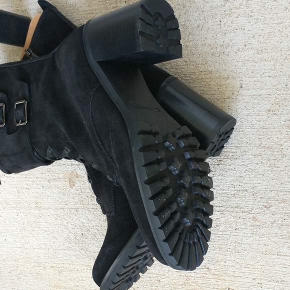 La Canadienne Black Suede Combat Boots - Picture 4 of 10